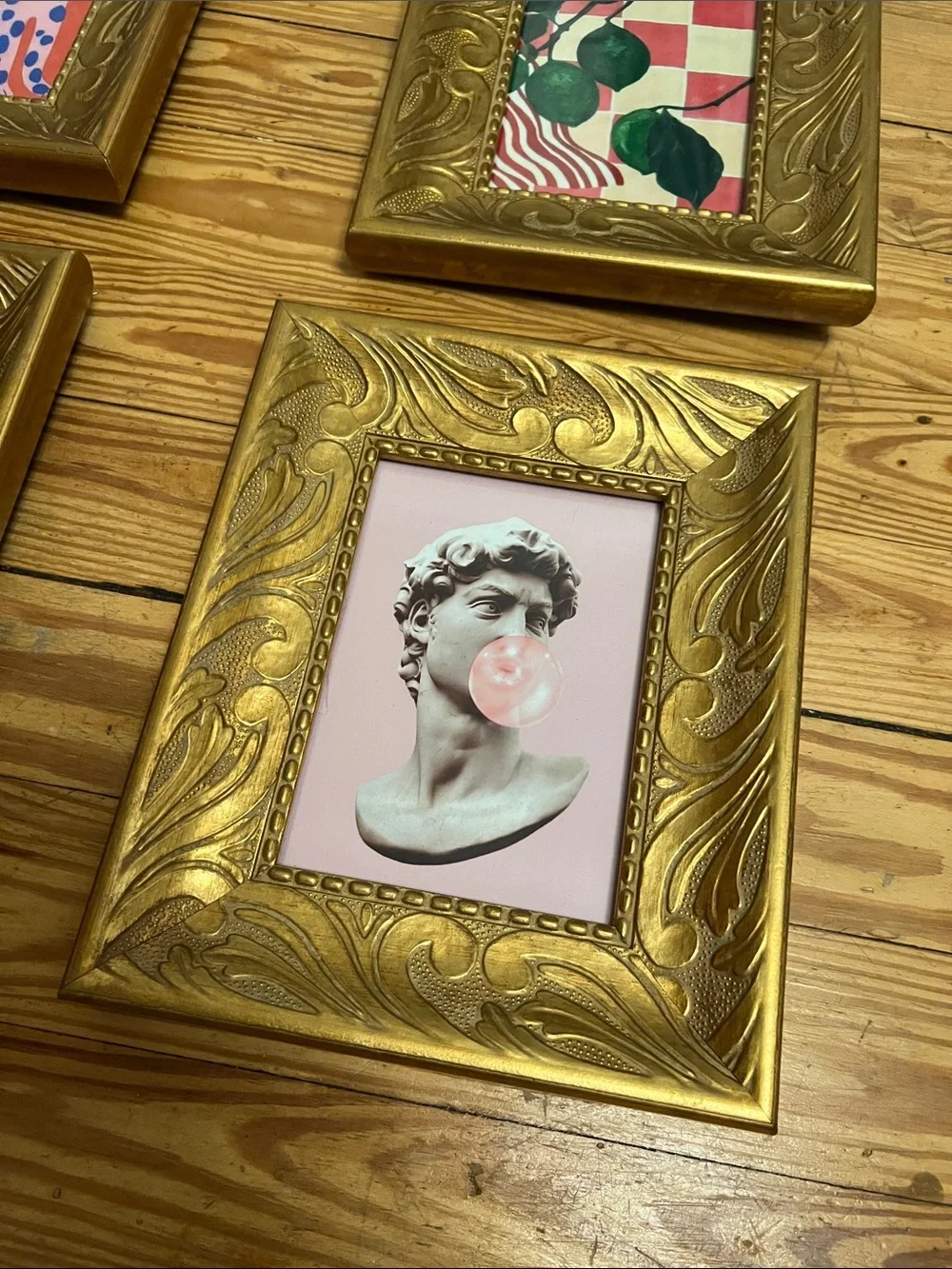 Ornate Gold Picture Frame Set — Four Decorative Wall Frames